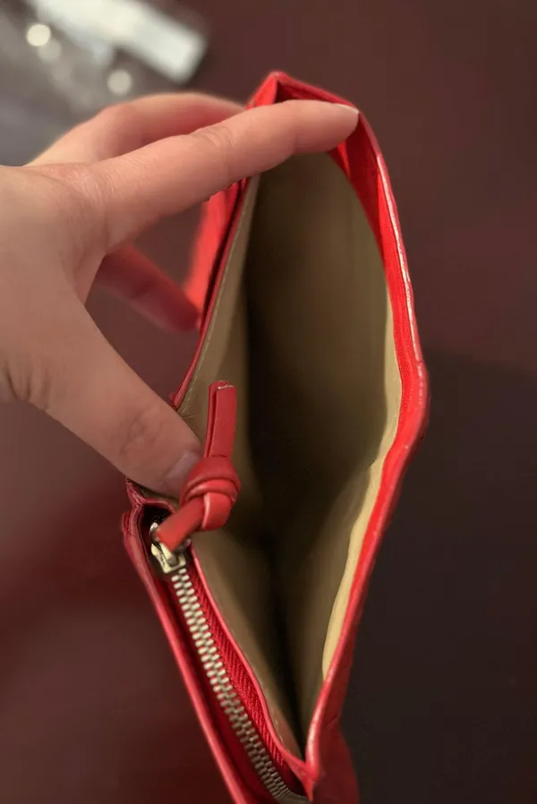 Bottega Veneta Red Wallet With COA - Image 5