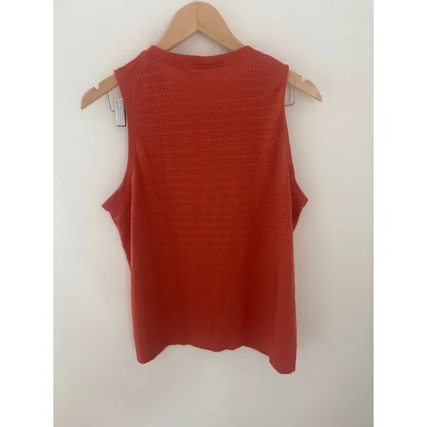 Lululemon Swiftly Tech Sleeveless‎ Tank Top Orange Red Mesh Performance Size 12 - Image 2