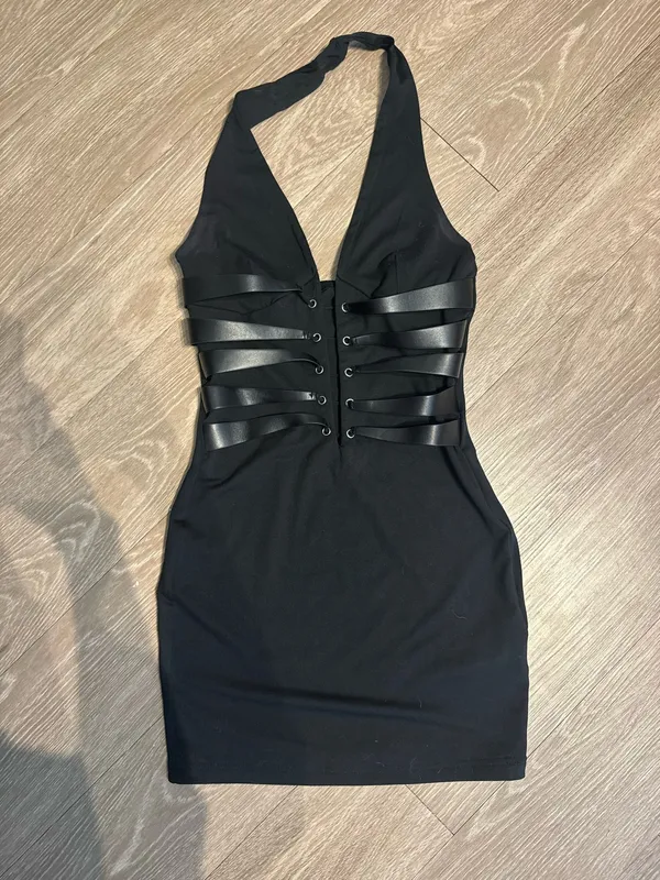 Shein Black Bodycon Dress Cut-Out - Image 2