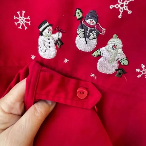 Christopher & Banks size Large embroidered snowman lightweight jacket - Image 4