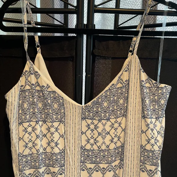 Emily Wonder Blue and White Maxi Sundress - Size L - NWT - Image 7