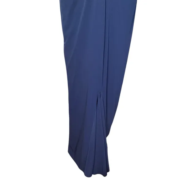 Vintage Navy Blue Beaded Evening Gown Art Deco Formal Maxi Dress Wedding Guest - Image 6