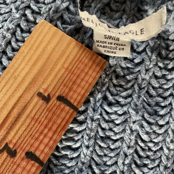 American Eagle Chunky Cardigan Blue Gray Knit Button Front Sweater Women’s - Image 6
