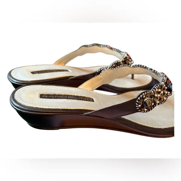 Bandolino Black Beaded Thong Sandals - Image 5