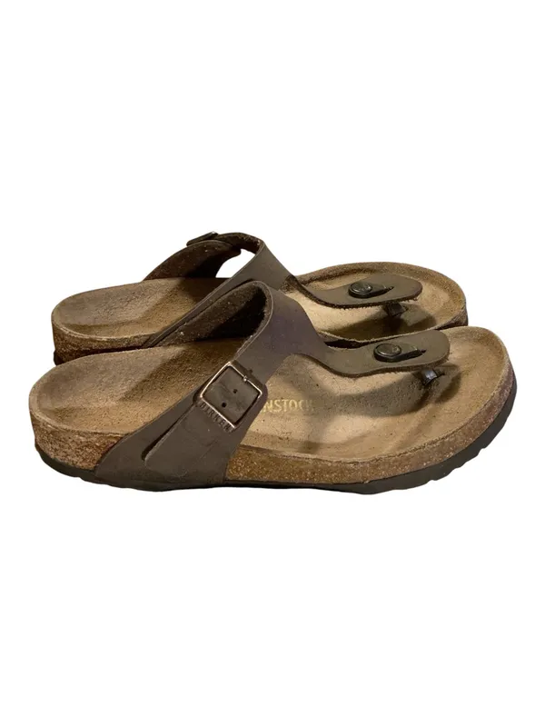 Title: Birkenstock Gizeh Mocha Thong Sandals - Size 38 (US Women's 7) - Image 3