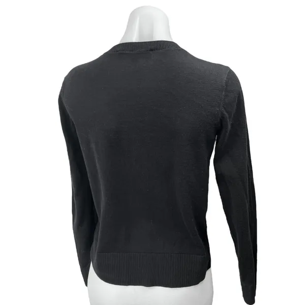 Ann Taylor Loft Women's Black Long Sleeve Button Down Cardigan Sweater Top Sz S - Image 2