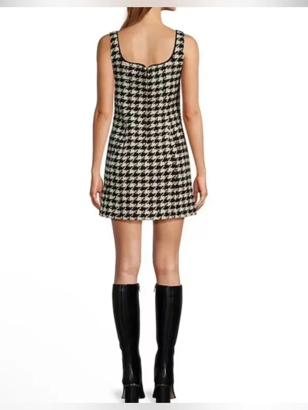 Antonio Melani Macy Wool Blend Houndstooth Square Neck Mini Sheath Dress Size 4 - Image 2