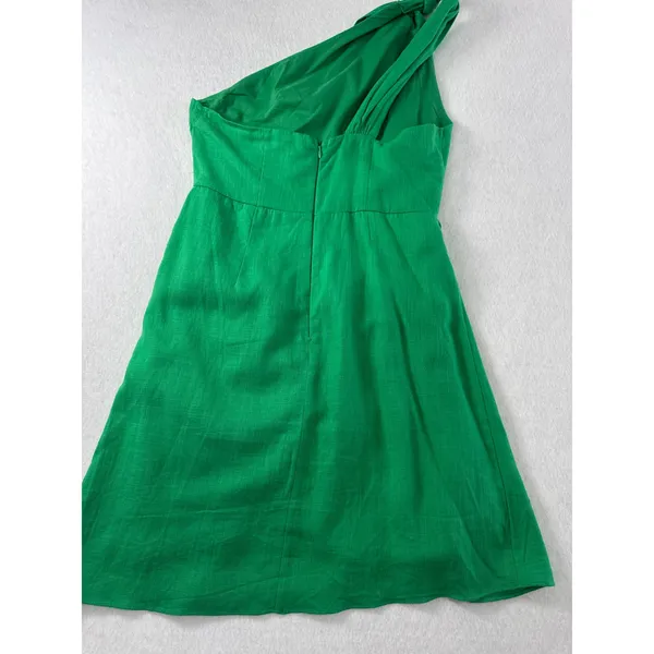 Hello‎ Molly Yummy Love Green One Shoulder Wrap Mini Dress Knot Detail Sz S US 4 - Image 8