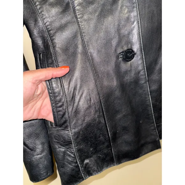 VNTG‎ Wilsons Leather Pelle Studio Black Leather Jacket Womens M Dark Academia - Image 2