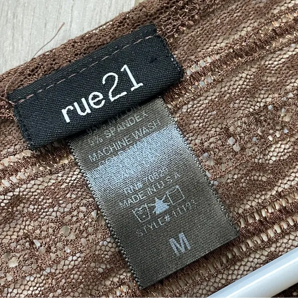 Rue21 Y2K Tank Top lace sheer womens Brown (medium) vintage retro going out - Image 2