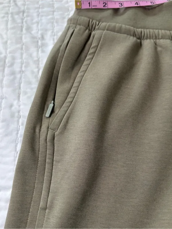 Athleta Allure High Rise Pant Women Size L Olive Branch Athleisure Wide Leg - Image 12