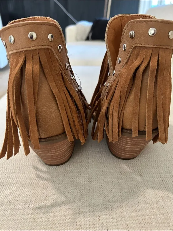 Dingo Western Boots Womens Fine N' Dandy Fringe Studs Ankle, size 9.5, NWOT - Image 9