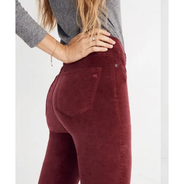 Madewell Women' 10" High Rise Skinny Jeans Velvet Red Sz 35P - Image 2
