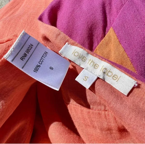 Love The Label Cut-Out Dress in Coral Color Combo - Image 3