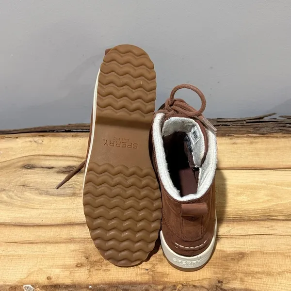 Sperry Maritime Cruz Waterproof Brown Leather Ankle Boot Size 9 B102‎ - Image 9