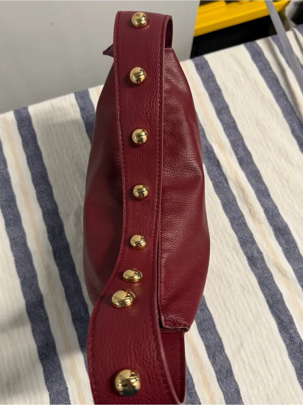 Universal Thread Burgundy Shoulder Bag with Gold Studs - Image 2