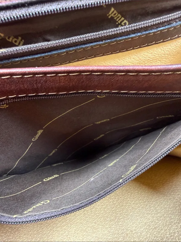 Guidi Vintage Brown Leather Crossbody Messenger Unisex Folio Work Bag - Image 9