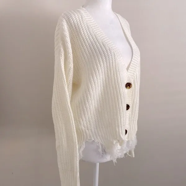 NWOT Polly & Esther loose cable knit distressed cardigan - Image 3