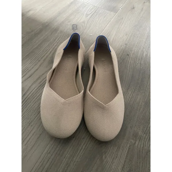 Rothys Sandstone Beige Knit Flats Shoes - Image 3