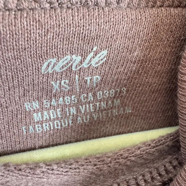 Aerie Womens XS Cowl Neck Sweatshirt Mauve Purple Oversized Pullover Raw Hem - Image 3