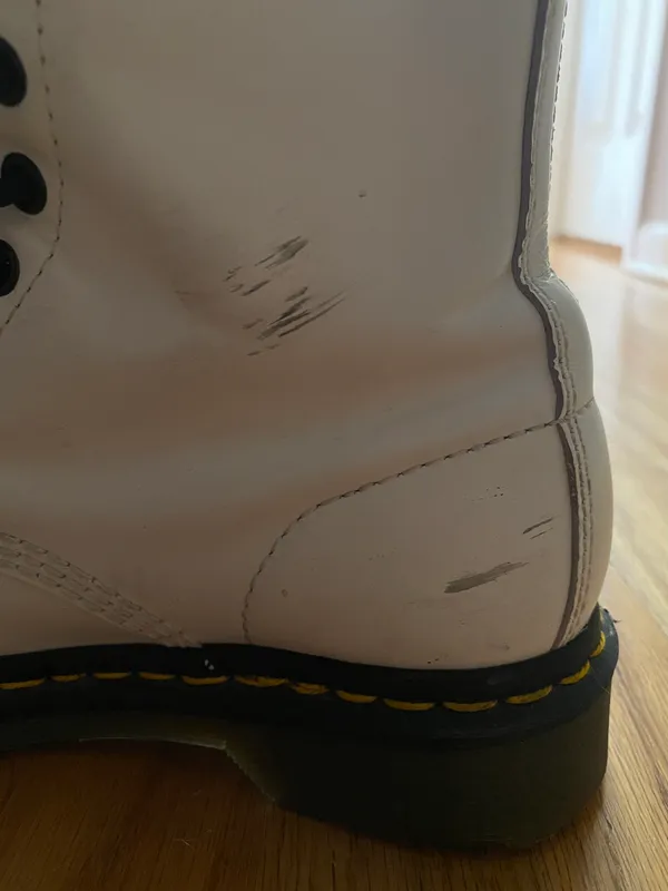 Dr. Martens White 1490 Leather Lace Up Boots - Image 6