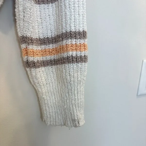 FREE PEOPLE Kennedy Stripe Pullover in Cream Size Small - Image 8