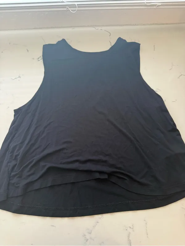 Carbon38 Black Sleeveless Draped Tank - Image 2