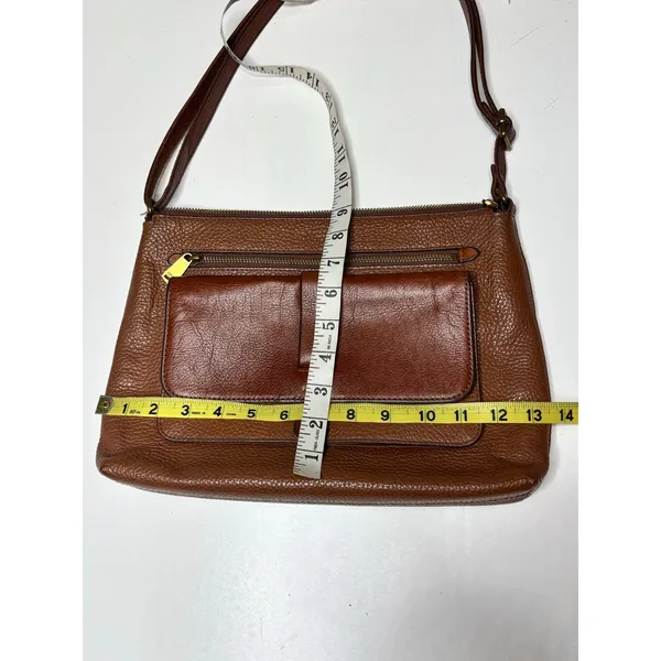 Fossil Medium Kinley Brown Leather Crossbody Purse - Image 6
