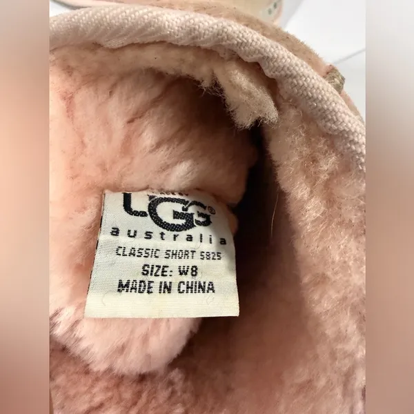 UGG Australia Classic Short Boot Pink Shearling Suede Women’s 8 - Image 12