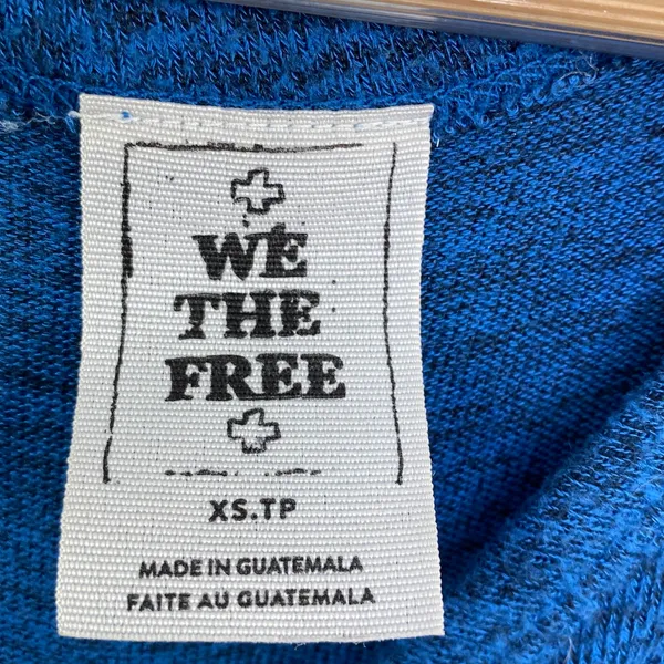 Free People‎ We The Free Blue Cut Off Tank Top Womens XS Marled Summer Basic - Image 5