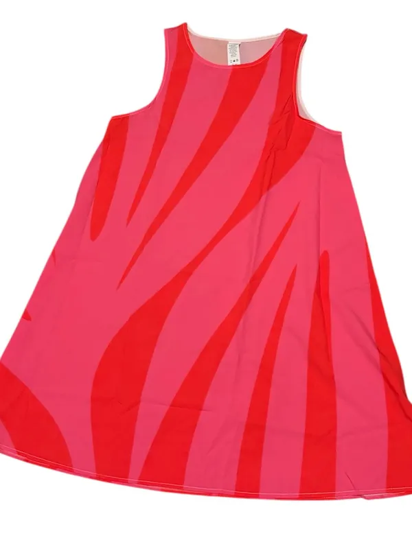 Pink & Red Sleeveless A-Line Dress - Image 2