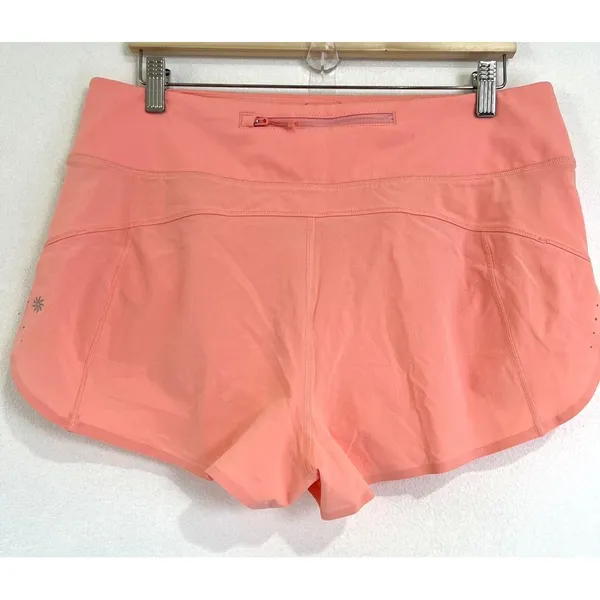 Athleta ‎ Women's High Rise Run with It 2.5" Shorts Peach Size Large Gym Workout - Image 2