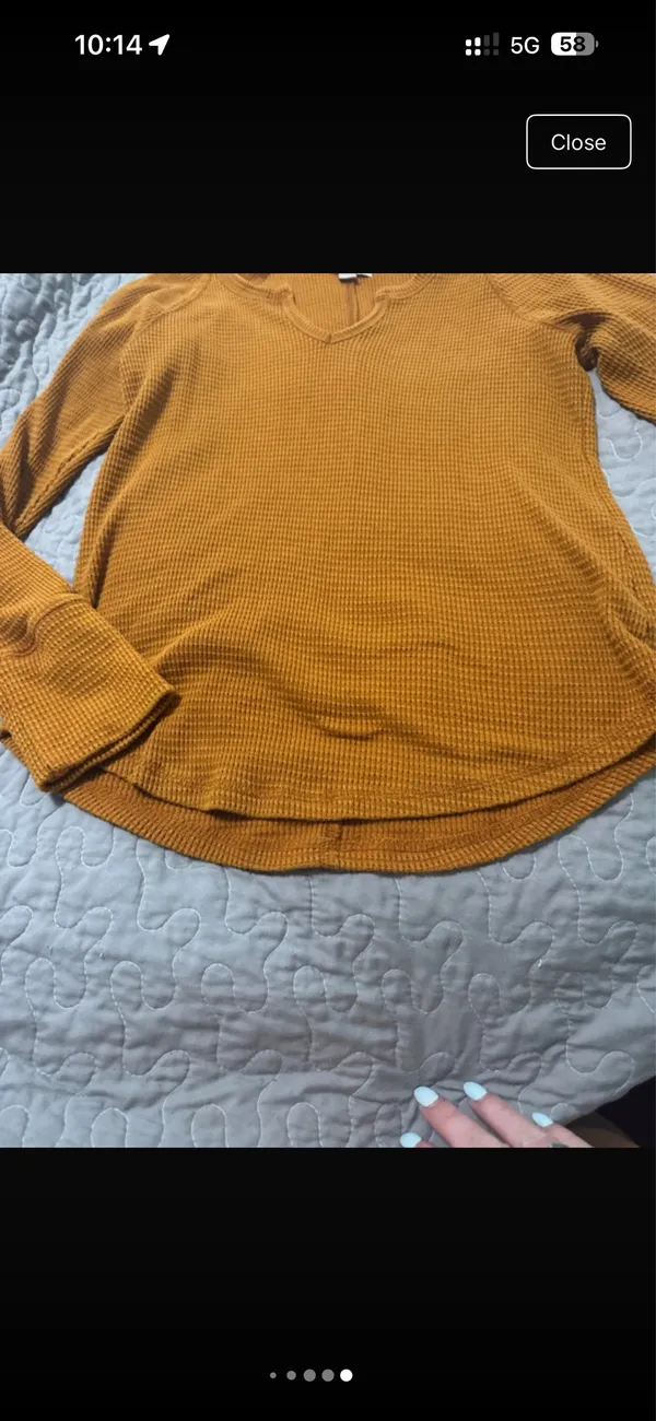 Mustard yellow Knox rose thermal shirt - Image 5
