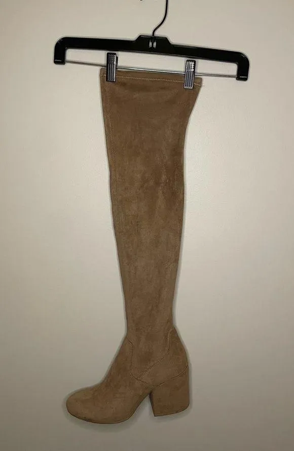 DV by Dolce Vita Cayla Suede Over-the-Knee Boots, Light Taupe, Size 7, EUC - Image 3