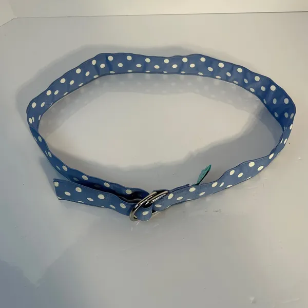 Eliza B Belt Polka Dot‎ Blue White D Ring Small - Image 2