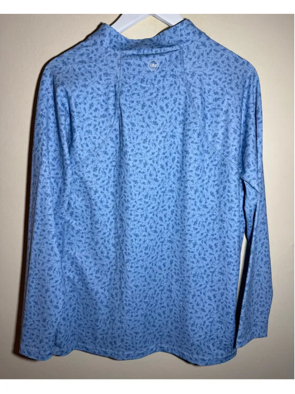 Peter Millar Floral Quarter Zip Pullover Blue White Size XL - Image 3