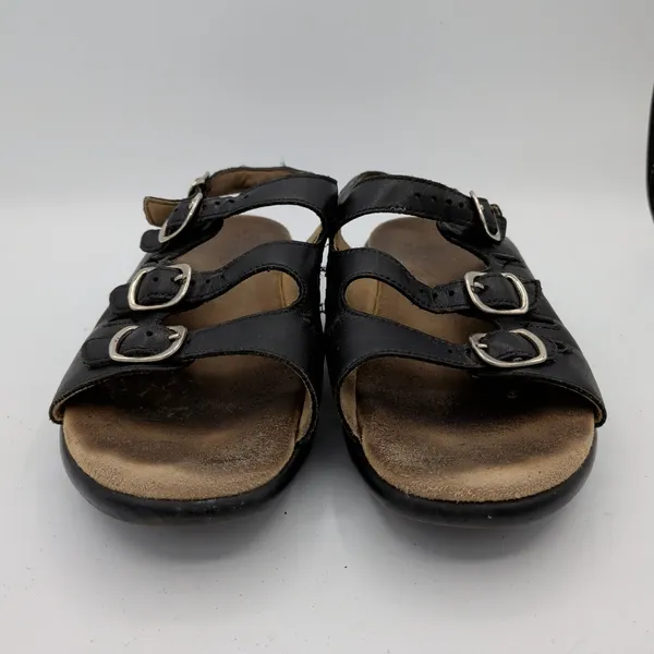 SAS Mystic Slingback Sandals Womens 7.5 W Black Leather Adjustable Comfort‎ USA - Image 3