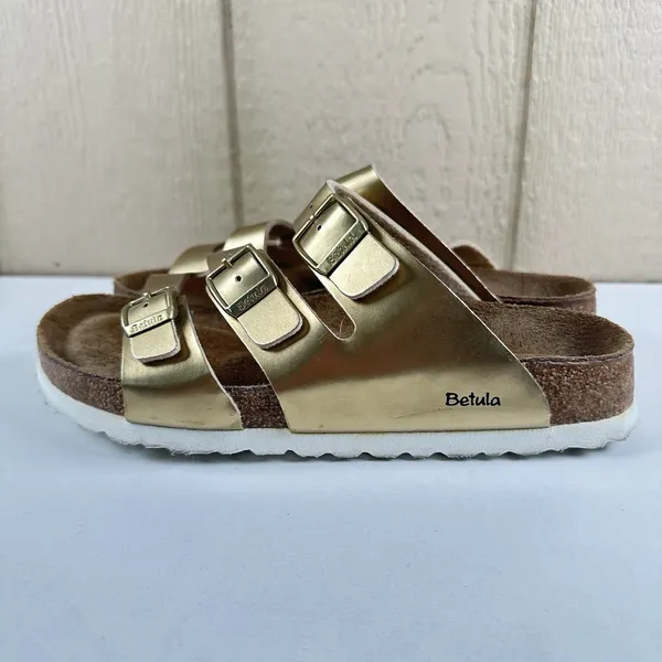 Birkenstock Betula Leo Soft Footbed Women's EU 38/US 7 Metallic Gold Birko-Flor - Image 3