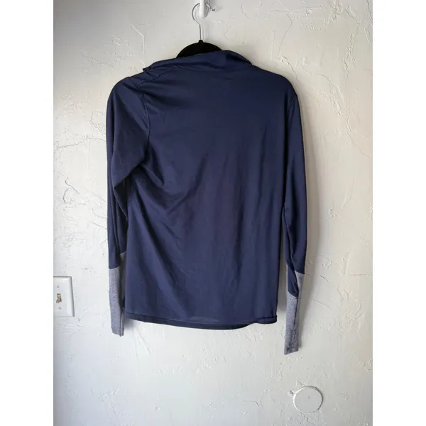 Under Armour HeatGear‎ Navy Blue Athletic Quarter Zip Long Sleeve Shirt Top SM - Image 6