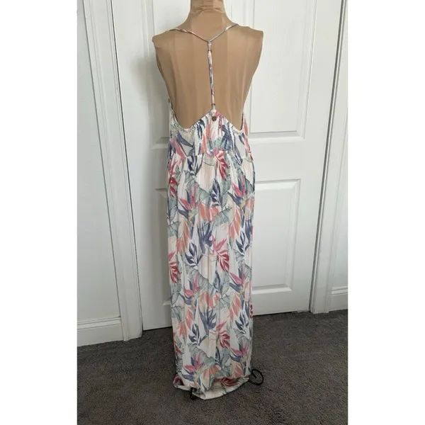 Rip Curl Sea Breeze Maxi Dress Beach Tropical Floral White Size XL - Image 6