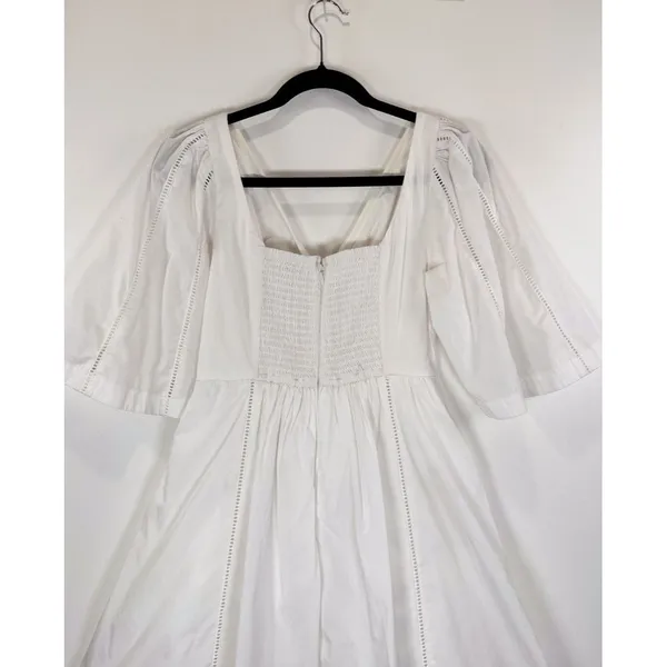 Abercrombie Fitch Dress White Mini V Neck Cutout Poplin Coastal Cowgirl Small - Image 10
