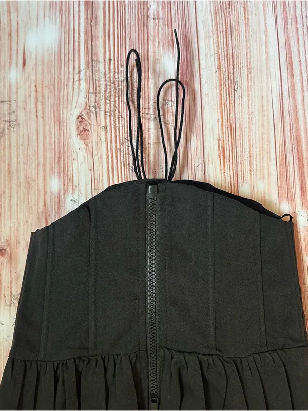 Princess Polly Black Gathered Front Lace Up Bustier Corset Crop Top Size 0 - Image 11