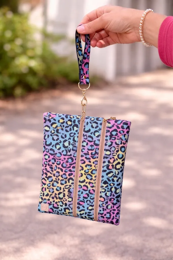 NWT Peachy Keen Versi Bag Neon Leopard Print Wristlet Pouch - Image 2