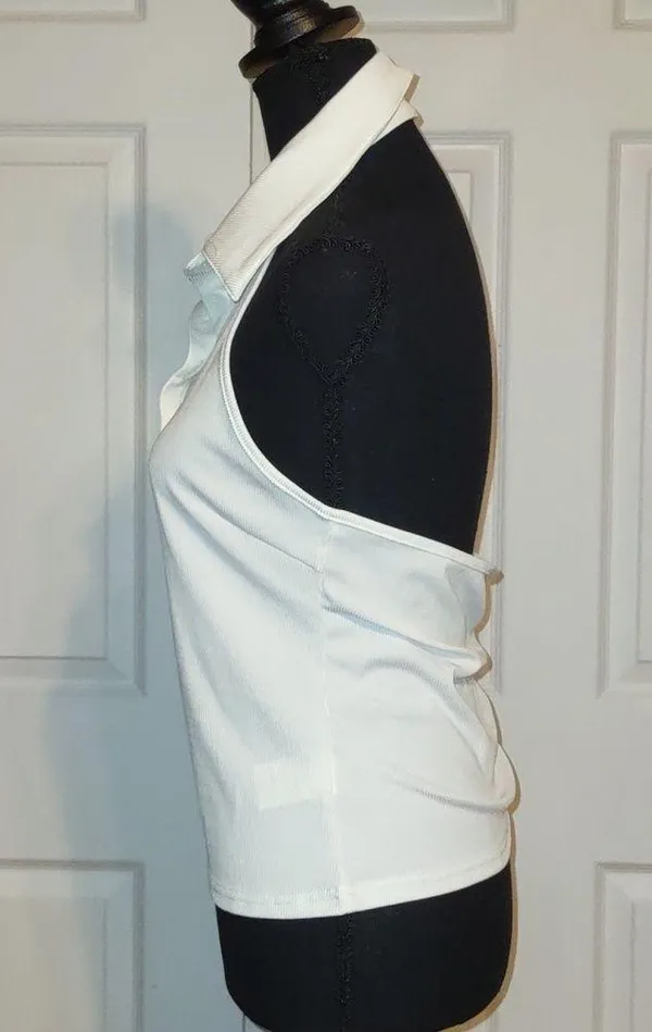 Halter Top (#0973) White Size M - Image 2