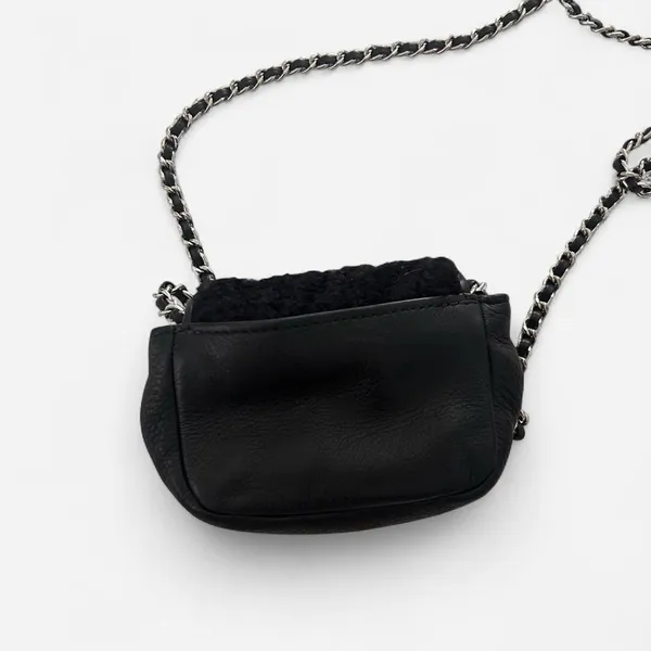 aimee kestenberg fierce and fab shearling chain leather flab mini micro purse - Image 7