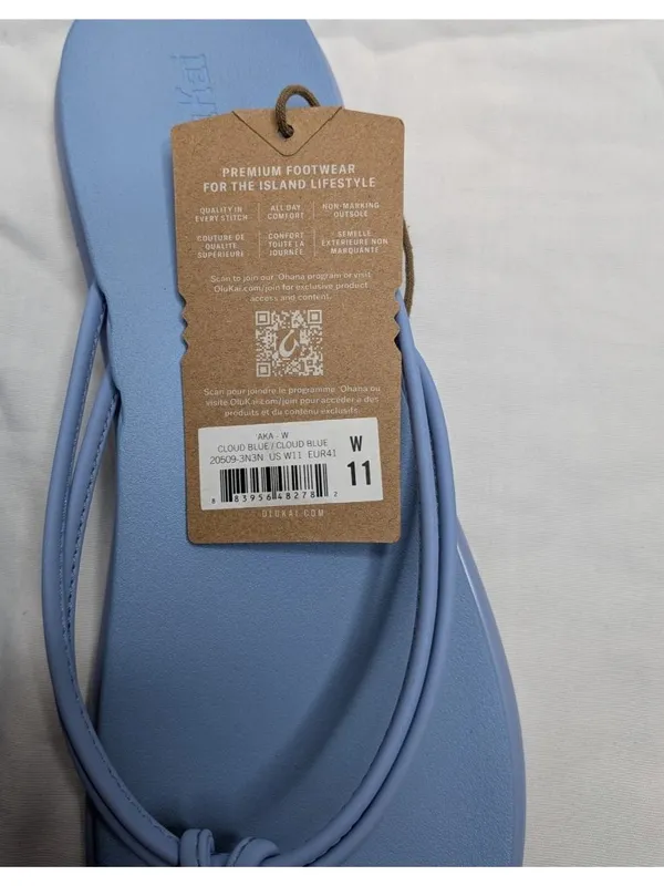Olukai Womens Cloud Blue Flip-Flops Toe Post Sandals Size 11 womens - Image 5