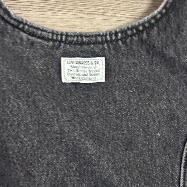 Levi’s black denim button front tank dress black/gray - Image 11