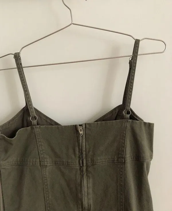 Cotton On Green 100% Cotton Cargo pocket Dress - Image 3