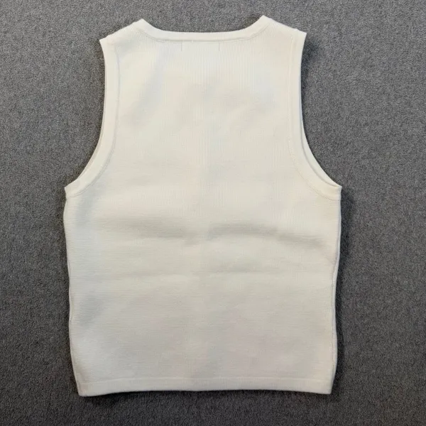 Sincerely Jules Rib Knit Button Front Tank Top Women's XS Ivory Sleeveless - Image 5