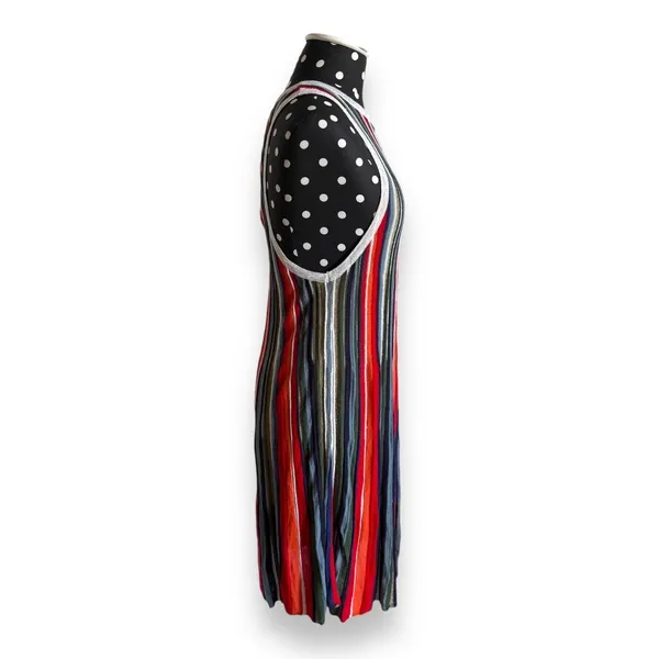 Free People Womens Dress Sz S Rainbow Dragon Metallic Striped Mini Sweater‎ - Image 7